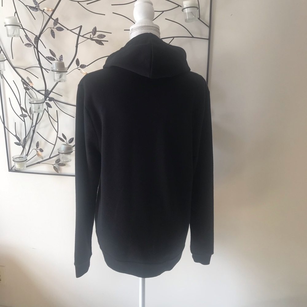 Bow & Drape Black Hoodie Sweatshirt 'Make Pizza Not War' Sequin Detail Sz medium - Picture 6 of 7